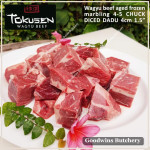 Beef CHUCK Wagyu Tokusen marbling 4-5 aged frozen PORTIONED 4cm 1.5" (price/pc 1kg)